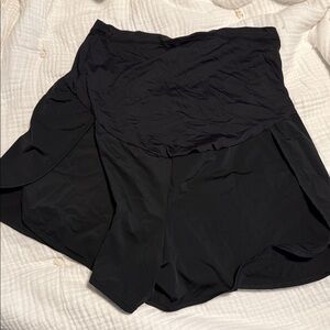 Black Athletic Maternity Shorts